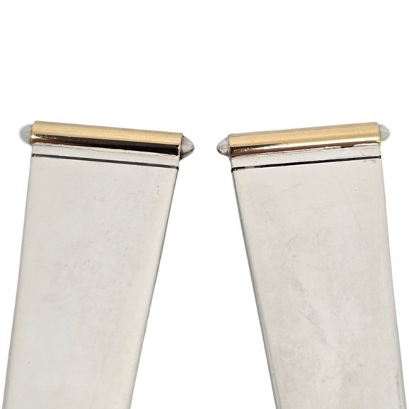 Gorham Gold Tip Sterling Silver Salad Serving Fork & Spoon Set #18802 - Picture 8 of 10